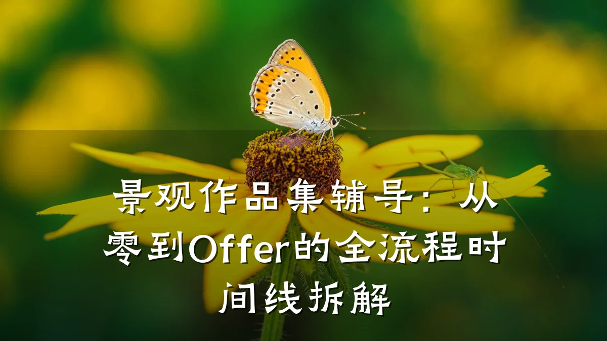 景观作品集辅导:从零到Offer的全流程时间线拆解