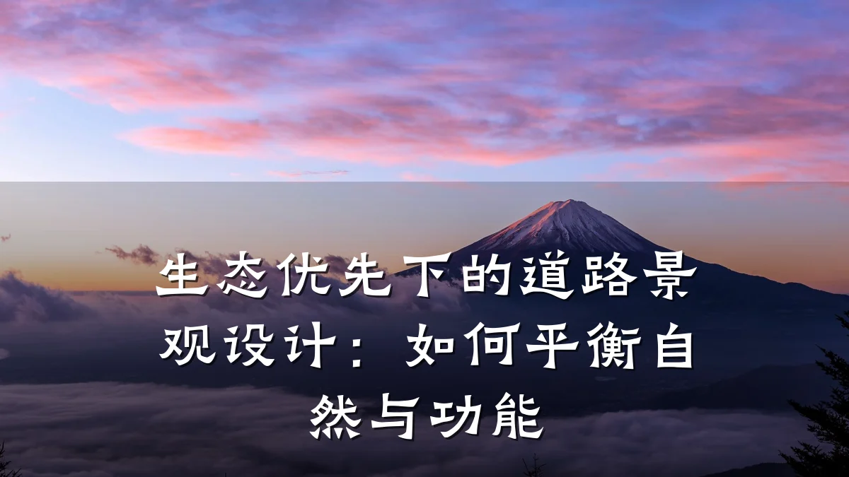 生态优先下的道路景观设计：如何平衡自然与功能