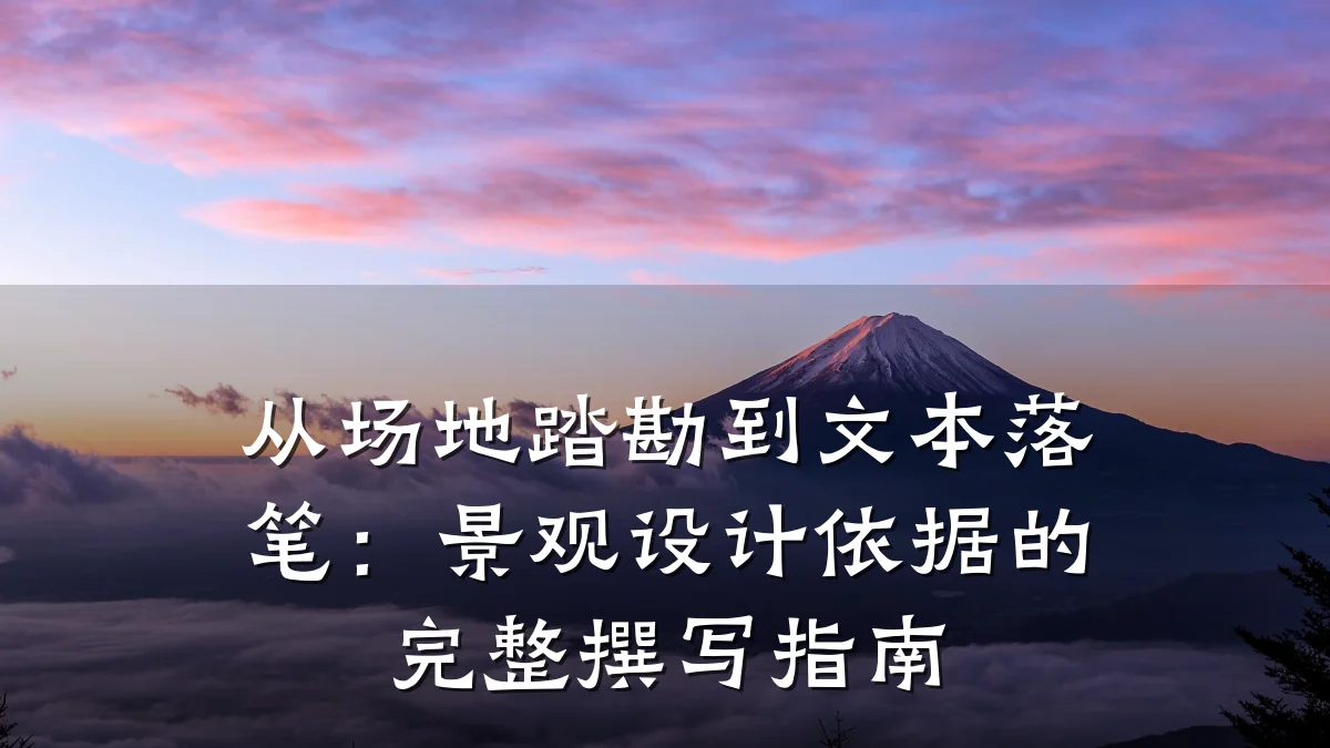 从场地踏勘到文本落笔:景观设计依据的完整撰写指南