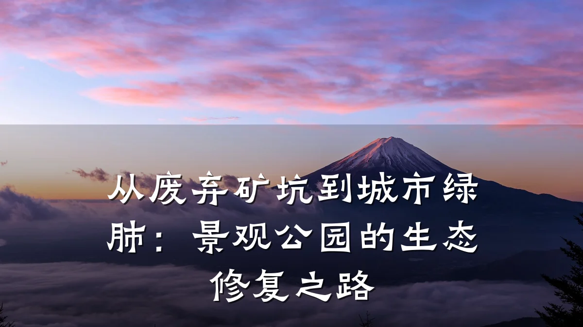 从废弃矿坑到城市绿肺:景观公园的生态修复之路