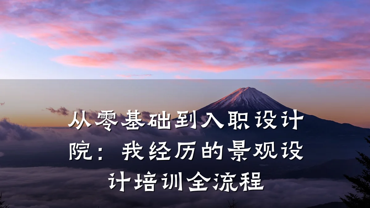 从零基础到入职设计院:我经历的景观设计培训全流程