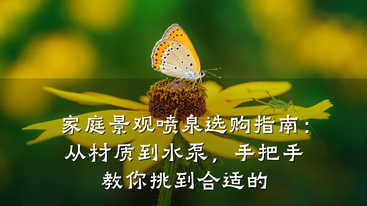 家庭景观喷泉选购指南:从材质到水泵,手把手教你挑到合适的