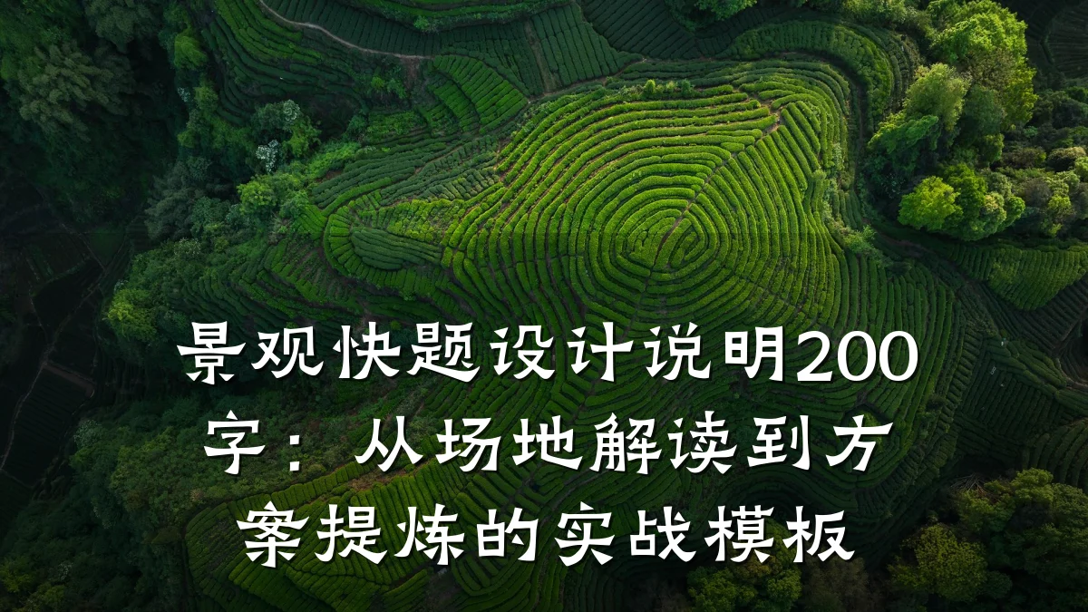 景观快题设计说明200字:从场地解读到方案提炼的实战模板