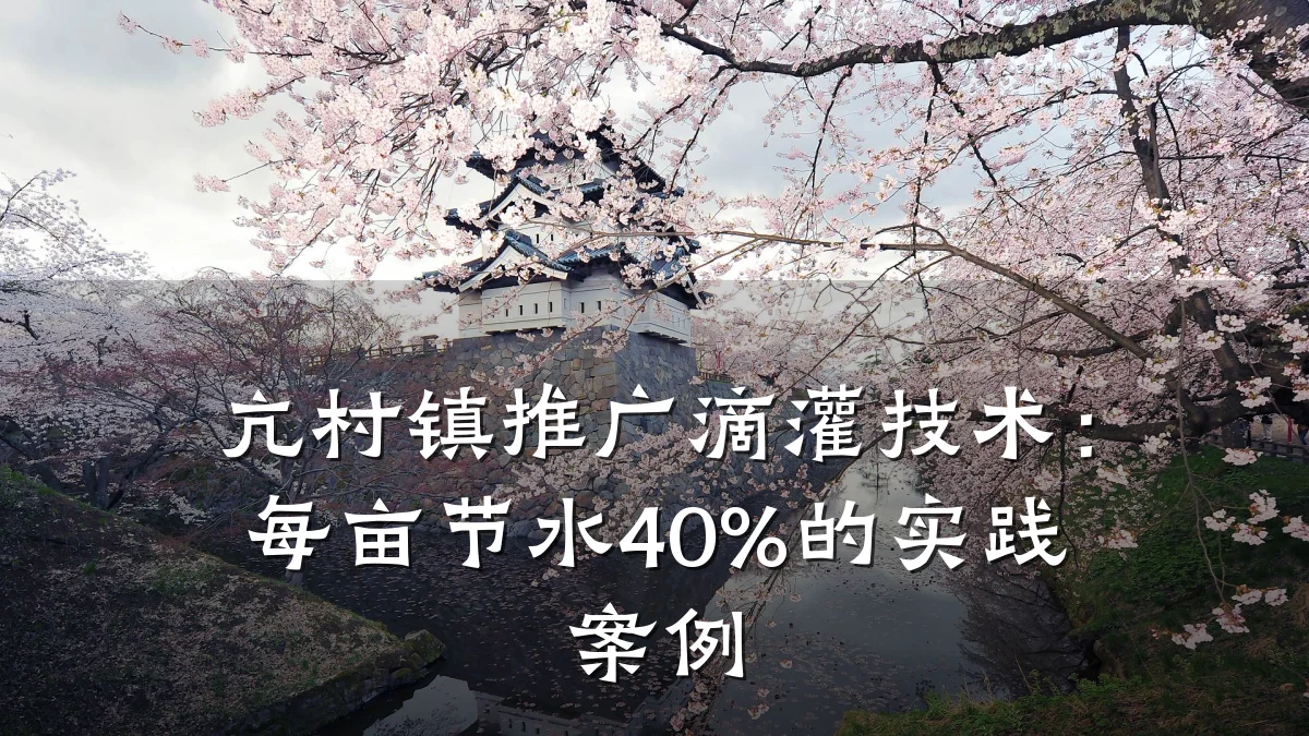 亢村镇推广滴灌技术:每亩节水40%的实践案例