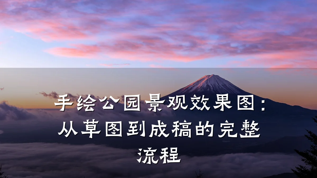 手绘公园景观效果图：从草图到成稿的完整流程