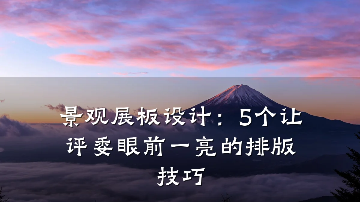 景观展板设计:5个让评委眼前一亮的排版技巧