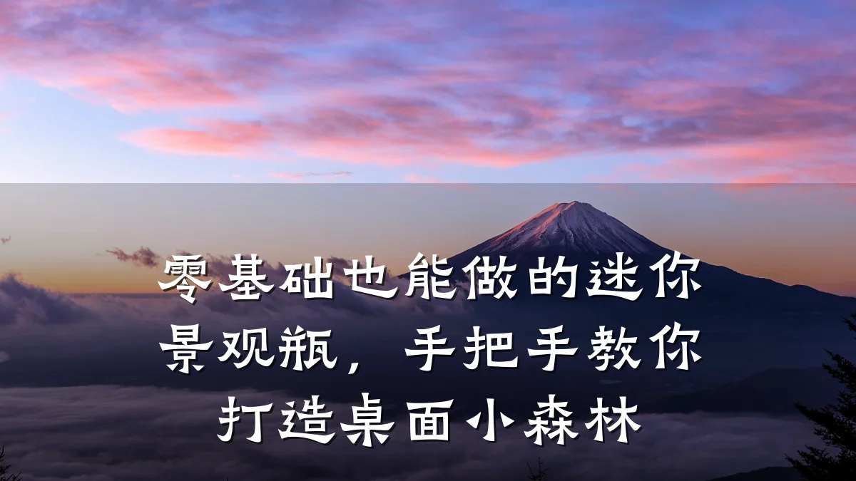 零基础也能做的迷你景观瓶,手把手教你打造桌面小森林