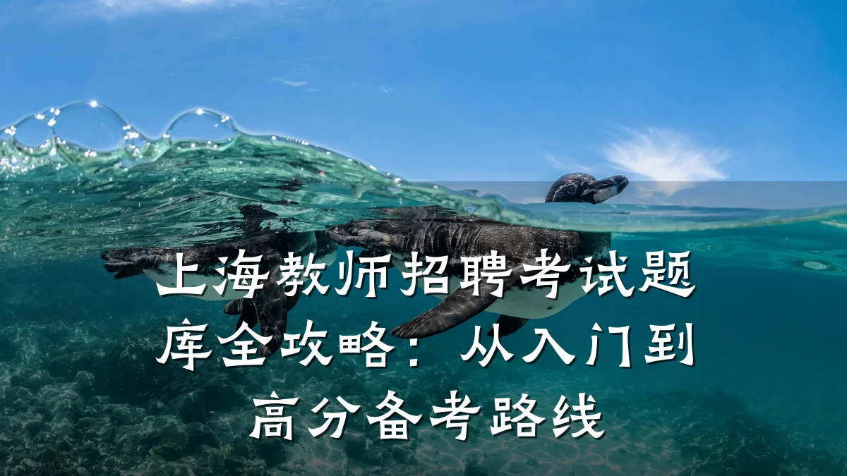 上海教师招聘考试题库全攻略:从入门到高分备考路线