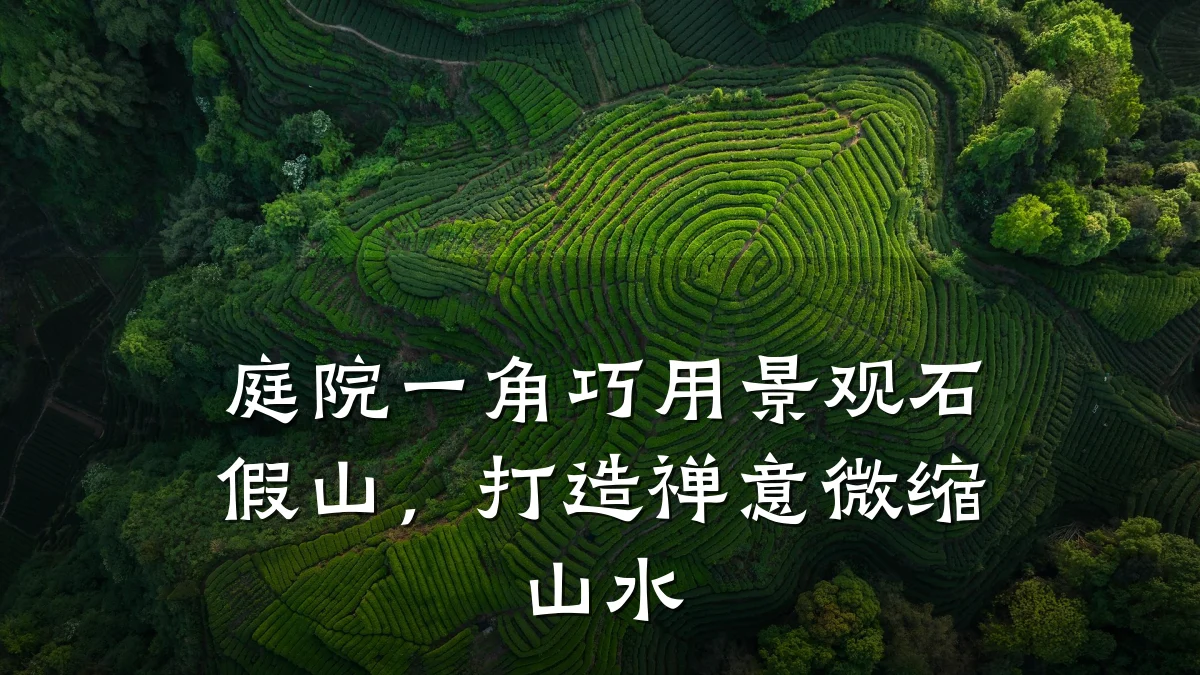 庭院一角巧用景观石假山,打造禅意微缩山水