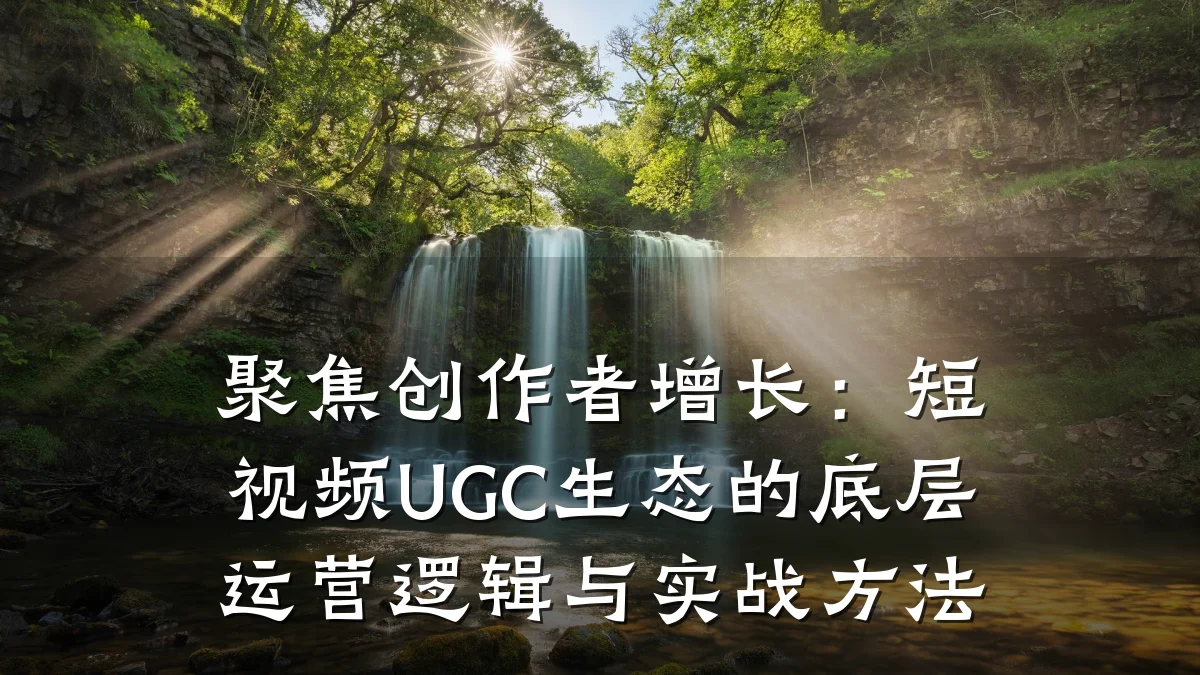 聚焦创作者增长:短视频UGC生态的底层运营逻辑与实战方法