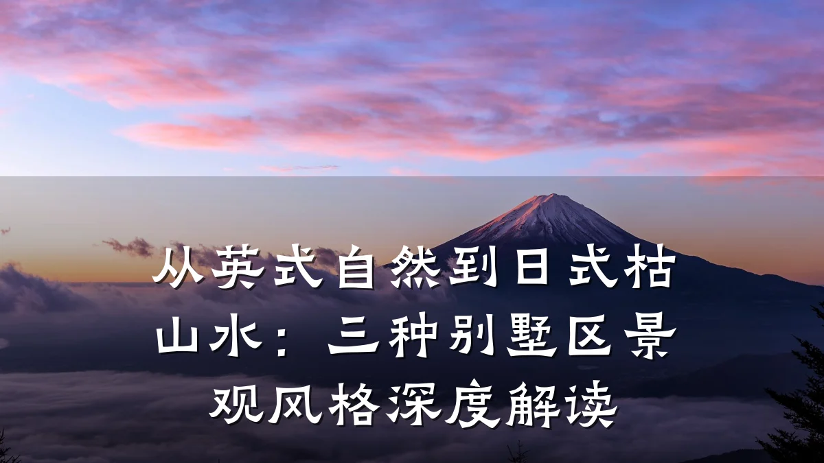从英式自然到日式枯山水:三种别墅区景观风格深度解读