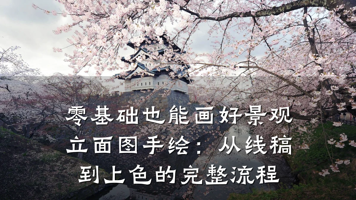 零基础也能画好景观立面图手绘:从线稿到上色的完整流程