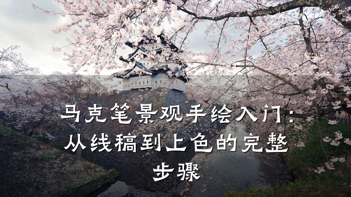 马克笔景观手绘入门:从线稿到上色的完整步骤