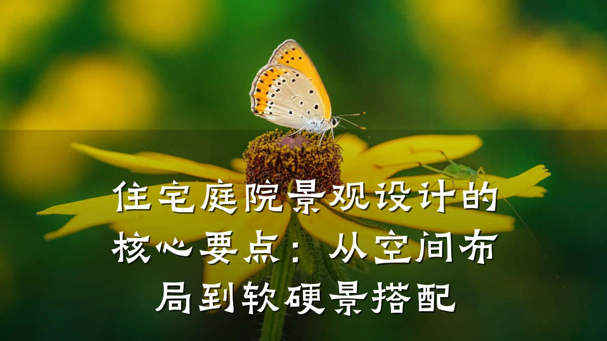 住宅庭院景观设计的核心要点:从空间布局到软硬景搭配
