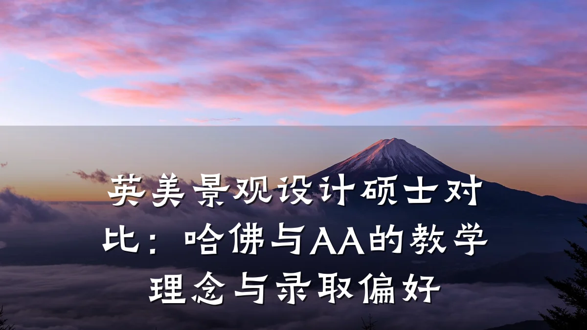英美景观设计硕士对比:哈佛与AA的教学理念与录取偏好