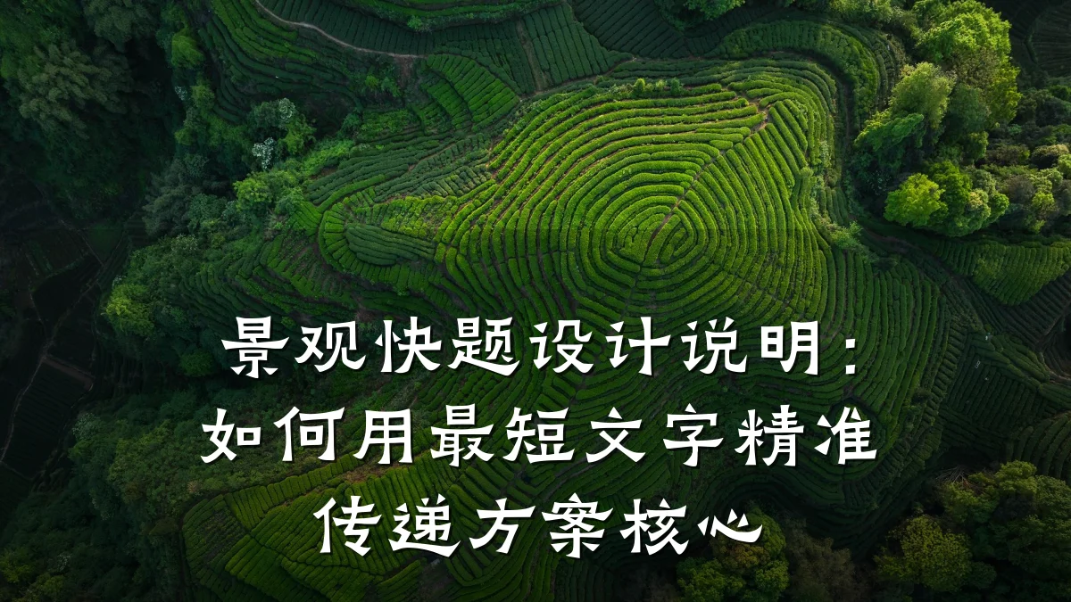 景观快题设计说明:如何用最短文字精准传递方案核心