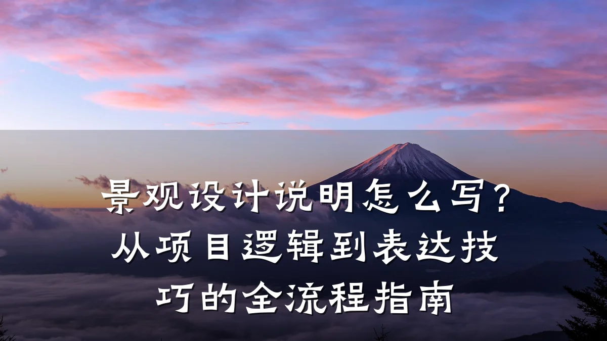 景观设计说明怎么写？从项目逻辑到表达技巧的全流程指南