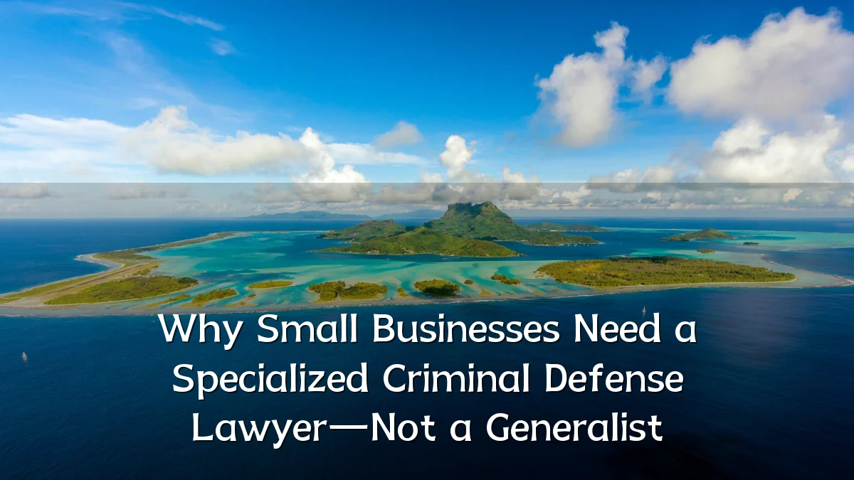 Why Small Businesses Need a Specialized Criminal Defense Lawyer—Not a Generalist