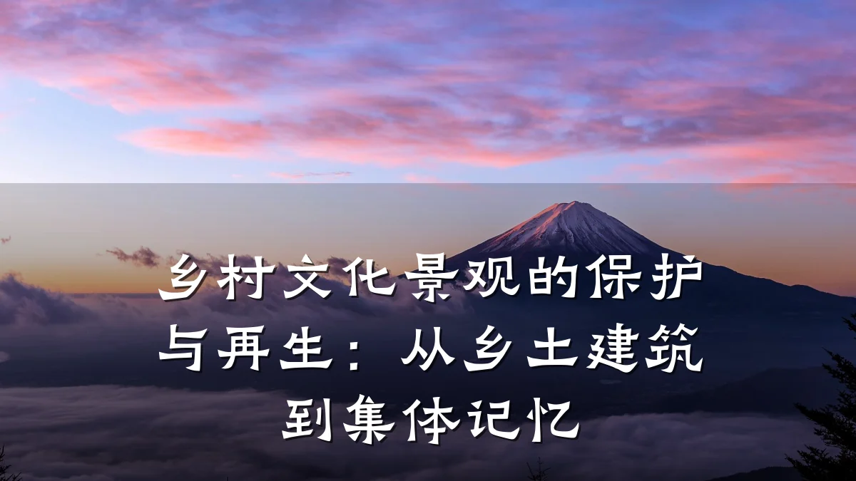 乡村文化景观的保护与再生:从乡土建筑到集体记忆