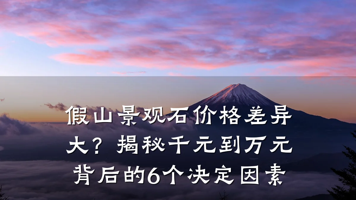 假山景观石价格差异大?揭秘千元到万元背后的6个决定因素