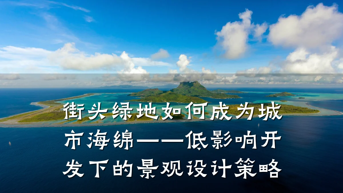 街头绿地如何成为城市海绵——低影响开发下的景观设计策略
