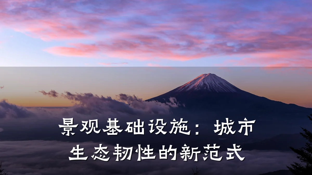 景观基础设施:城市生态韧性的新范式