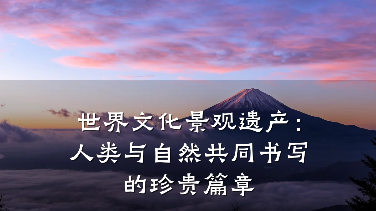 世界文化景观遗产:人类与自然共同书写的珍贵篇章