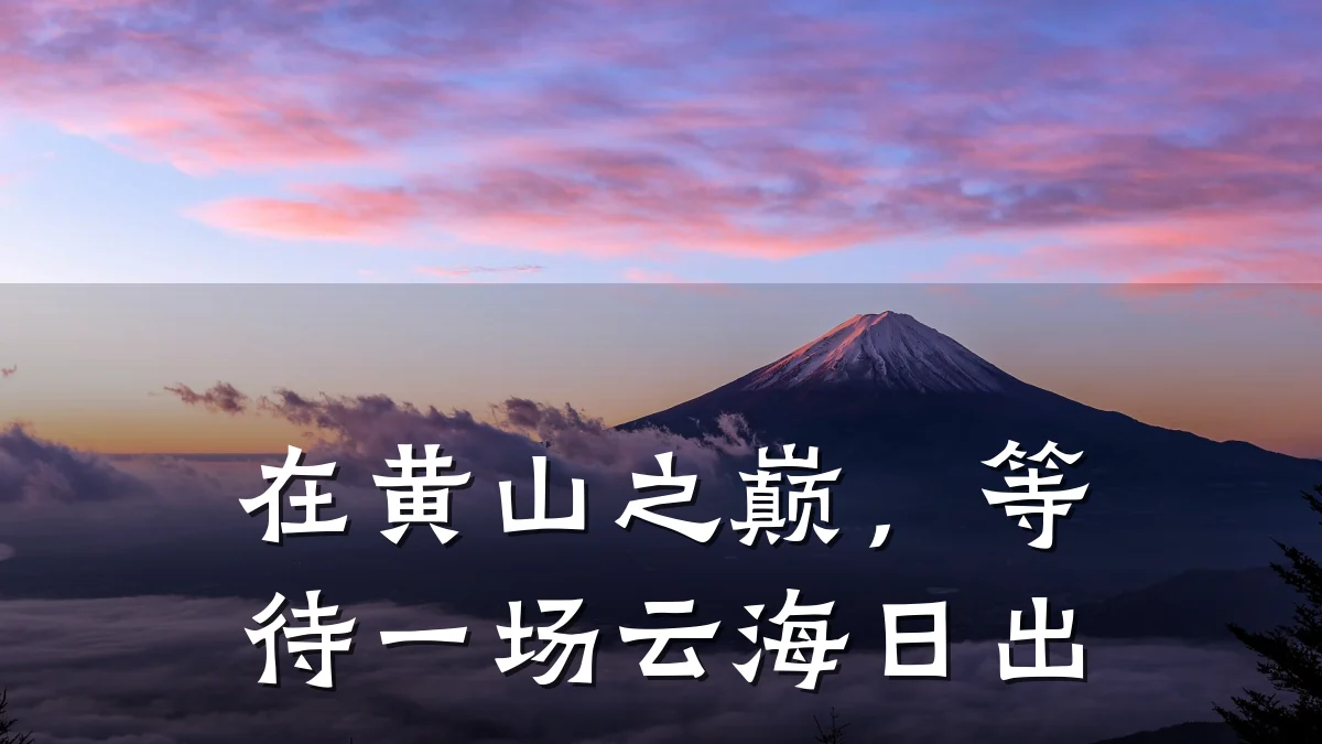 在黄山之巅,等待一场云海日出