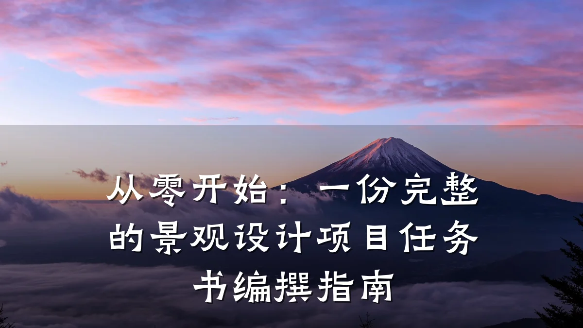从零开始:一份完整的景观设计项目任务书编撰指南