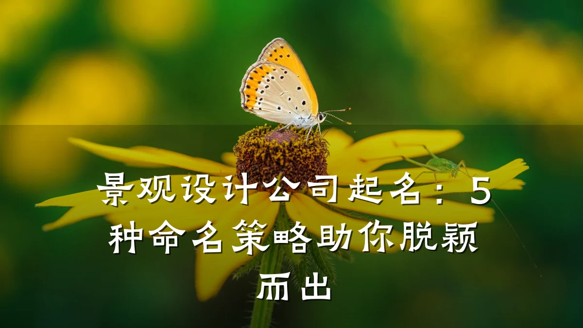景观设计公司起名：5种命名策略助你脱颖而出