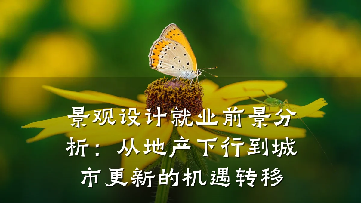 景观设计就业前景分析:从地产下行到城市更新的机遇转移