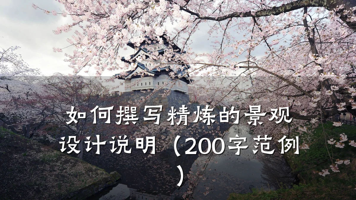 如何撰写精炼的景观设计说明(200字范例)